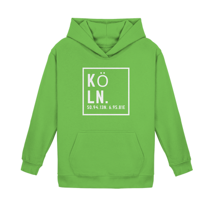 Köln Koordinaten (großer Druck auf der Brust) - Kids Basic Hoodie