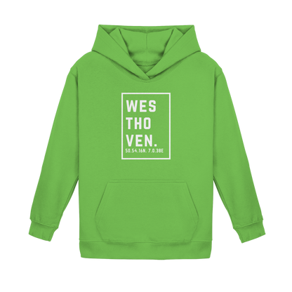Westhoven Koordinaten (großer Druck auf der Brust) - Kids Basic Hoodie