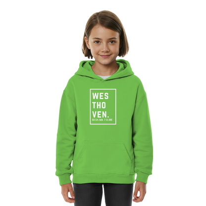 Westhoven Koordinaten (großer Druck auf der Brust) - Kids Basic Hoodie