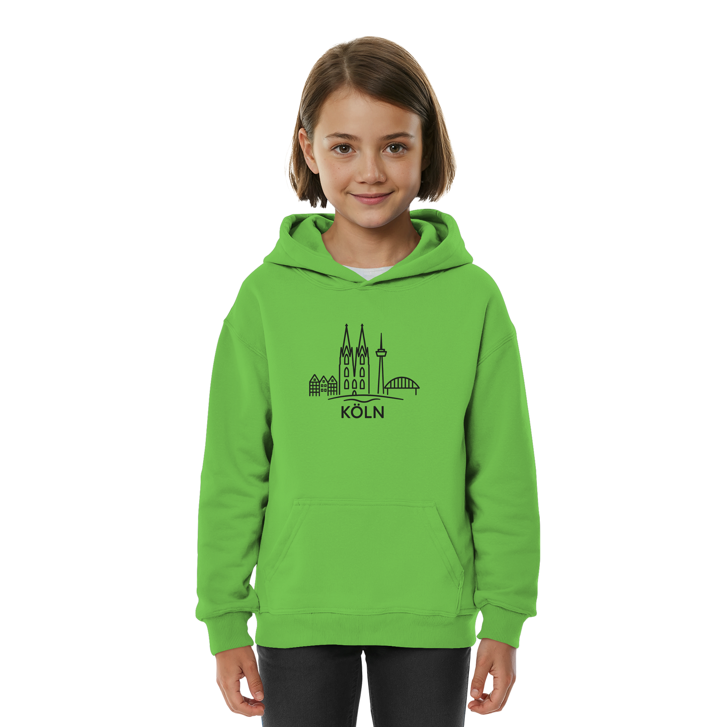 Köln Skyline (großer Druck auf der Brust) - Kids Basic Hoodie
