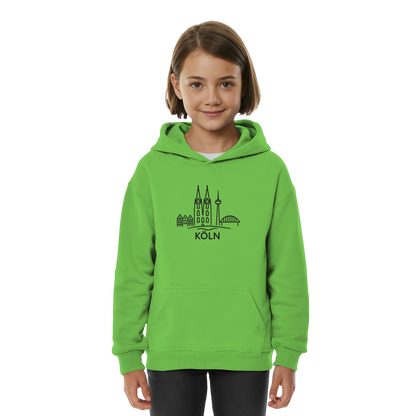 Köln Skyline (großer Druck auf der Brust) - Kids Basic Hoodie