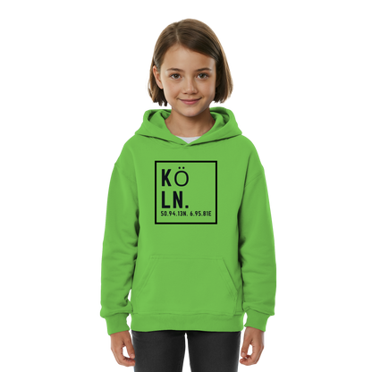 Köln Koordinaten (großer Druck auf der Brust) - Kids Basic Hoodie