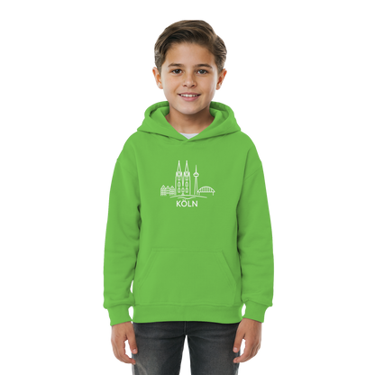 Köln Skyline (großer Druck auf der Brust) - Kids Basic Hoodie