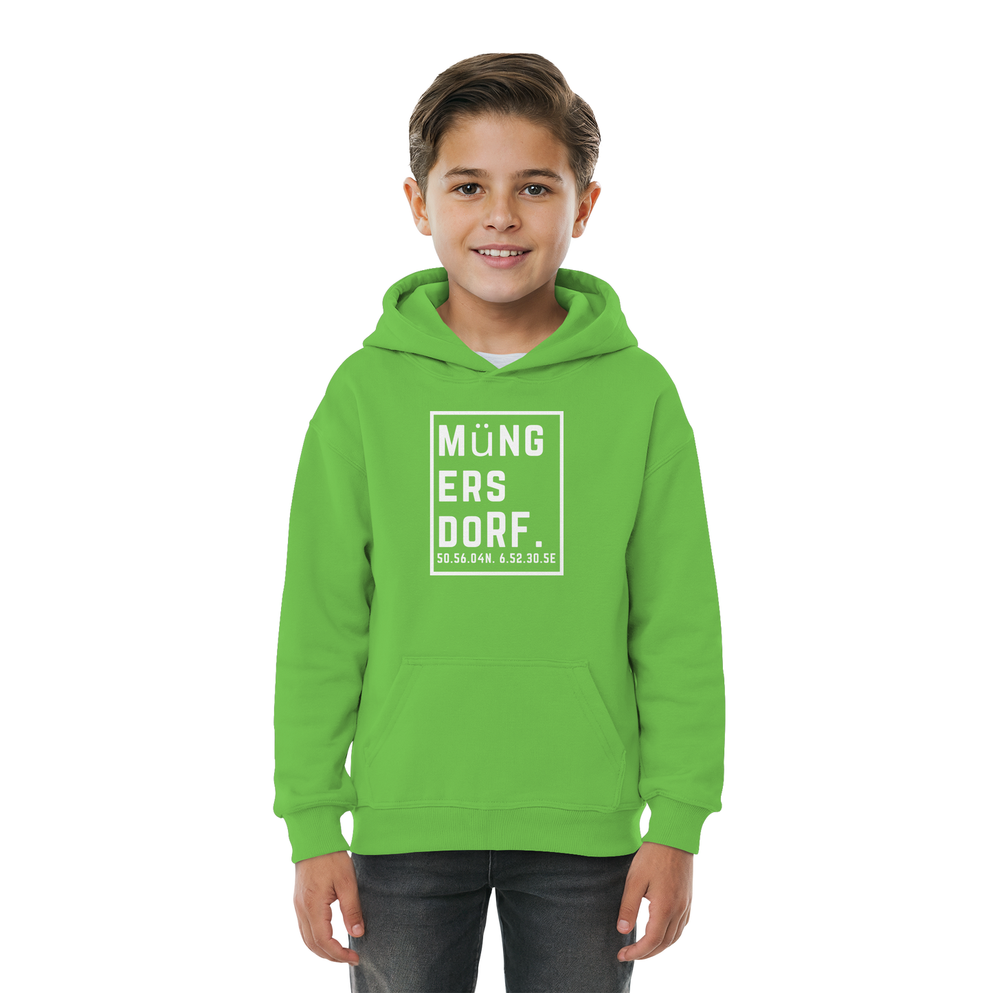Müngersdorf Koordinaten (großer Druck auf der Brust) - Kids Basic Hoodie