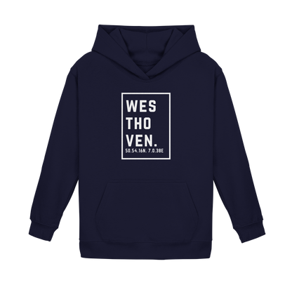 Westhoven Koordinaten (großer Druck auf der Brust) - Kids Basic Hoodie