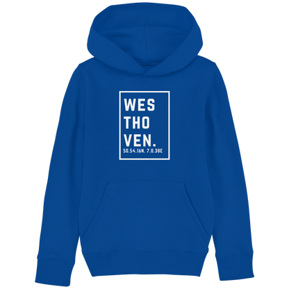 Westhoven Koordinaten (großer Druck auf der Brust) - Kids Basic Hoodie