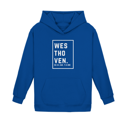 Westhoven Koordinaten (großer Druck auf der Brust) - Kids Basic Hoodie