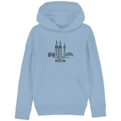 Köln Skyline (großer Druck auf der Brust) - Kids Basic Hoodie