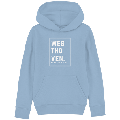 Westhoven Koordinaten (großer Druck auf der Brust) - Kids Basic Hoodie