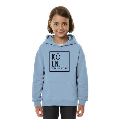 Köln Koordinaten (großer Druck auf der Brust) - Kids Basic Hoodie