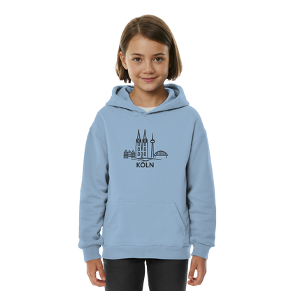 Köln Skyline (großer Druck auf der Brust) - Kids Basic Hoodie