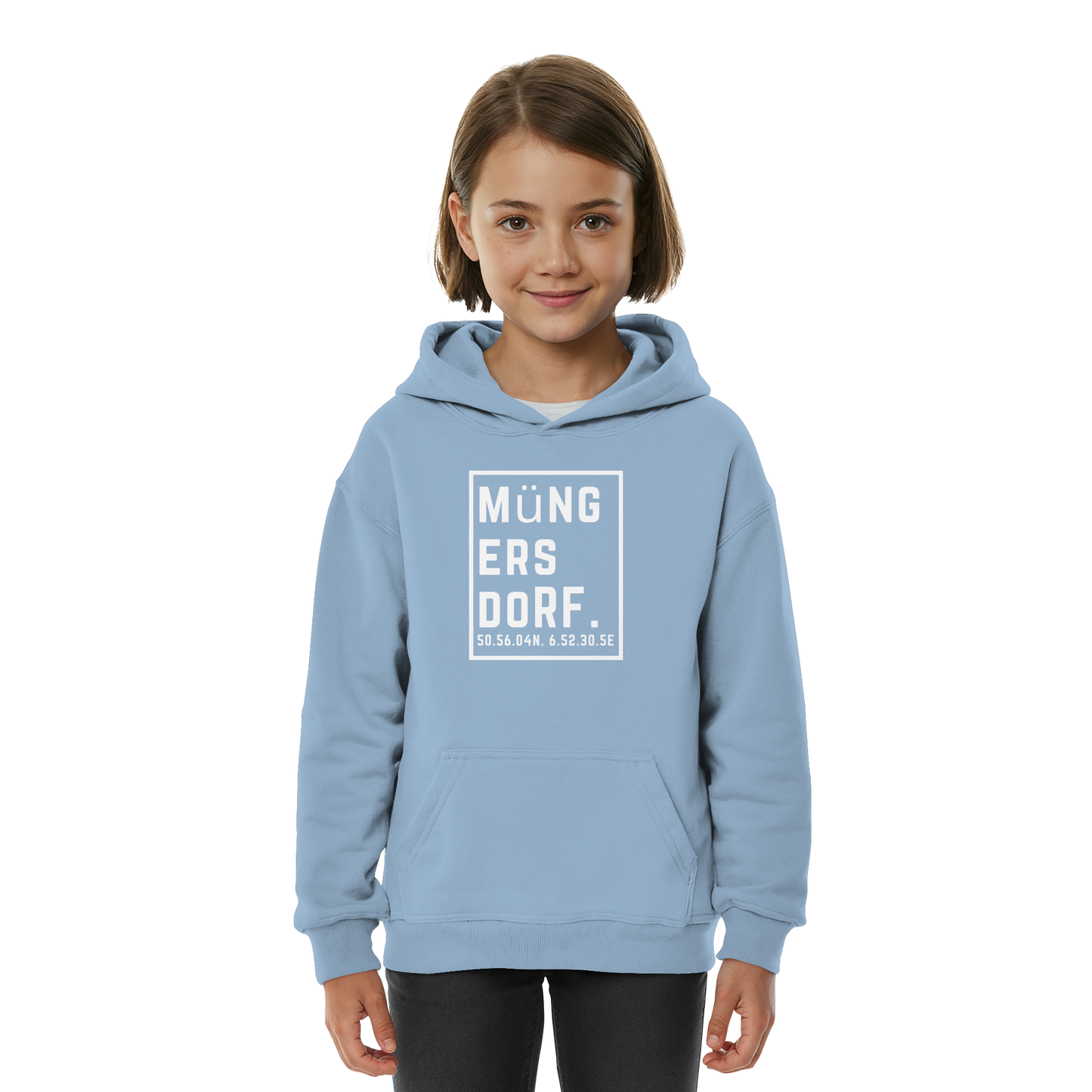 Müngersdorf Koordinaten (großer Druck auf der Brust) - Kids Basic Hoodie