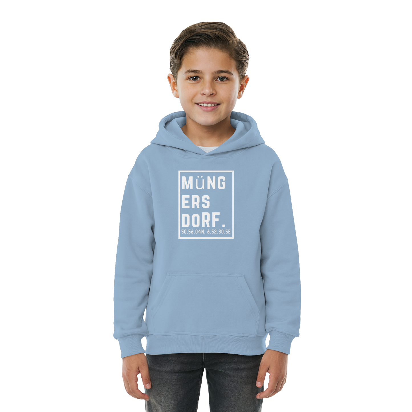 Müngersdorf Koordinaten (großer Druck auf der Brust) - Kids Basic Hoodie