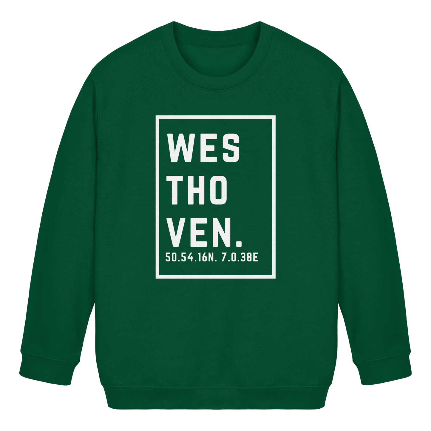 Westhoven Koordinaten (großer Druck auf der Brust) - Kids Basic Sweatshirt