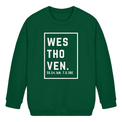 Westhoven Koordinaten (großer Druck auf der Brust) - Kids Basic Sweatshirt