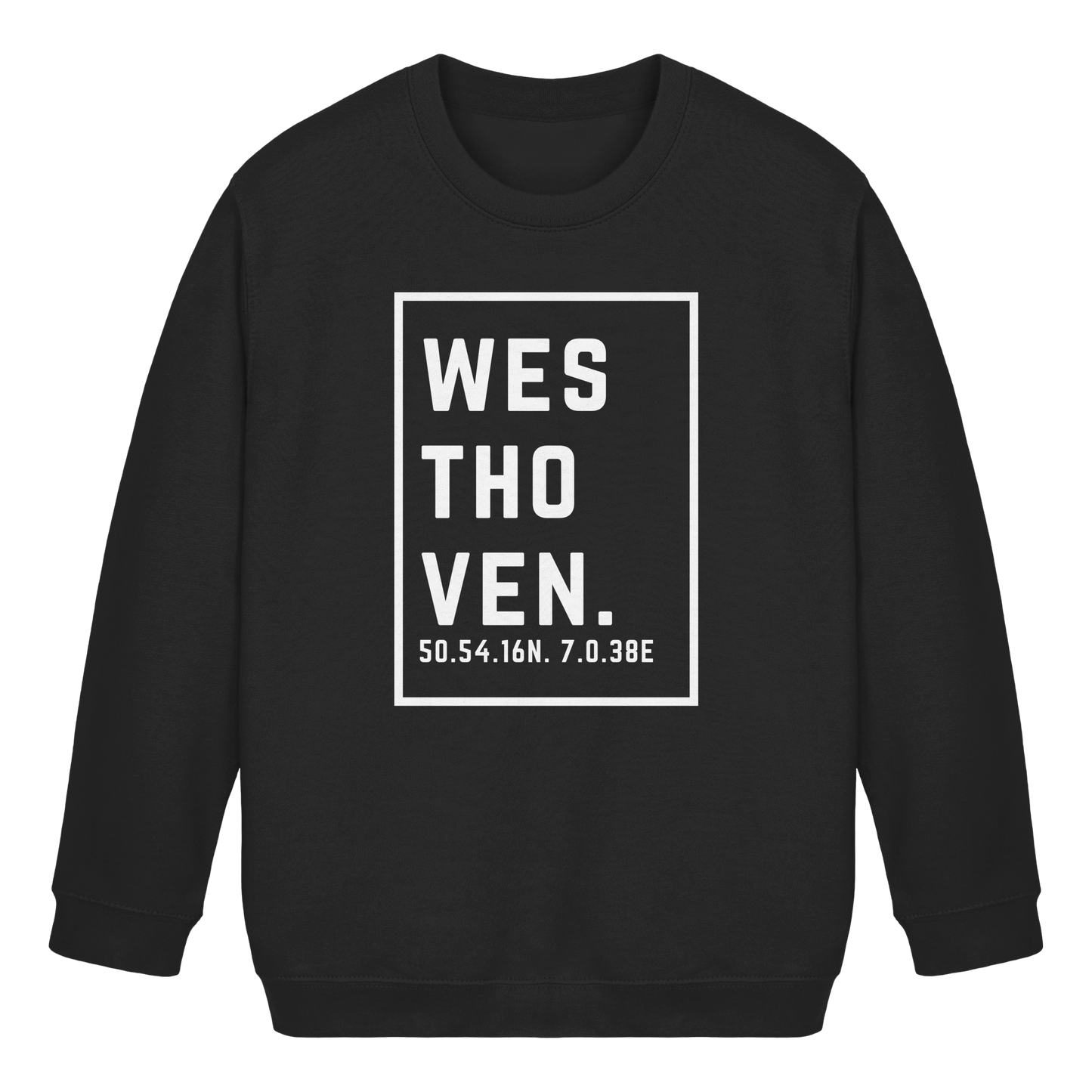Westhoven Koordinaten (großer Druck auf der Brust) - Kids Basic Sweatshirt