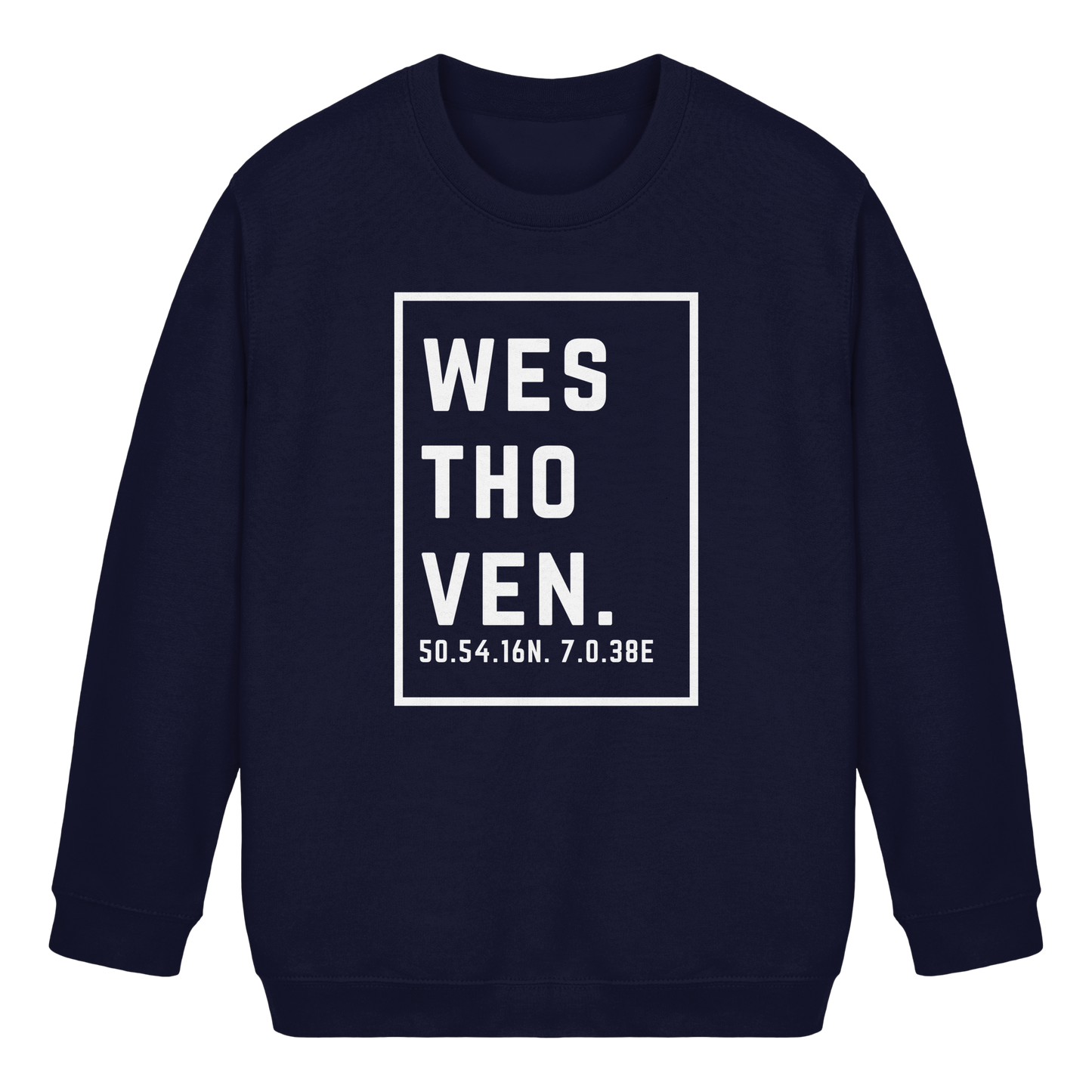 Westhoven Koordinaten (großer Druck auf der Brust) - Kids Basic Sweatshirt