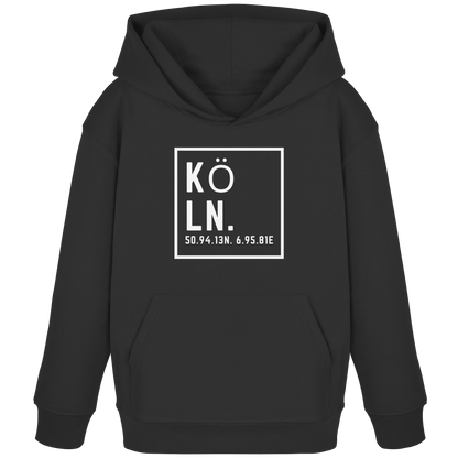 Köln Koordinaten (großer Druck auf der Brust) - Kids Organic Hoodie