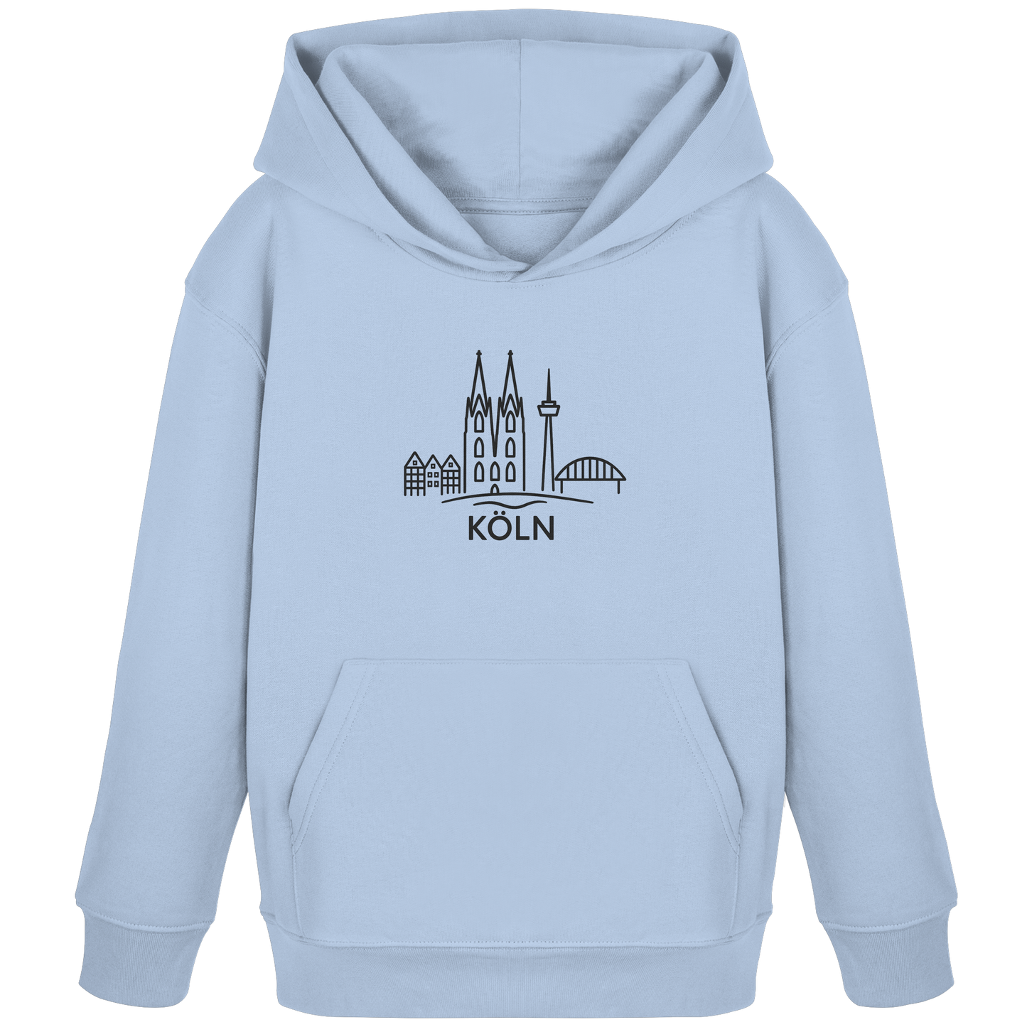 Köln Skyline (großer Druck auf der Brust) - Kids Organic Hoodie