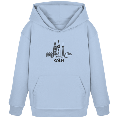 Köln Skyline (großer Druck auf der Brust) - Kids Organic Hoodie