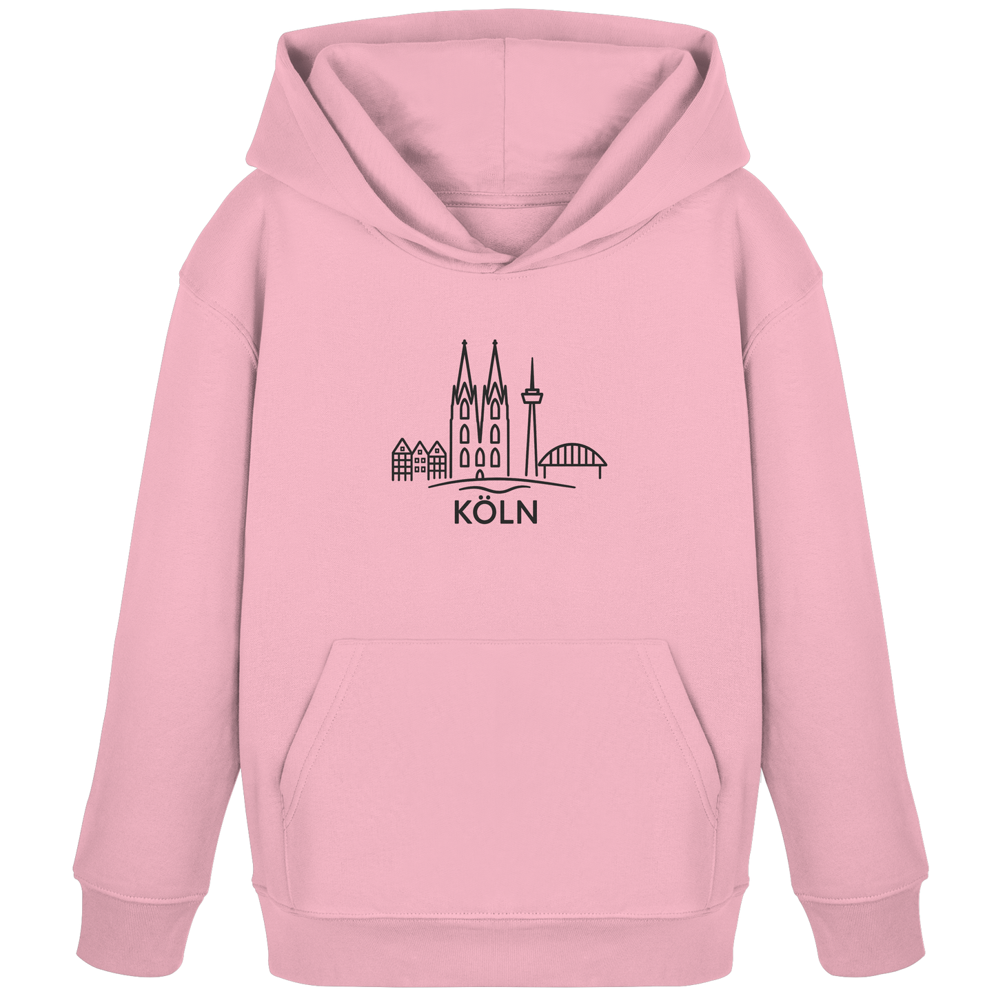 Köln Skyline (großer Druck auf der Brust) - Kids Organic Hoodie