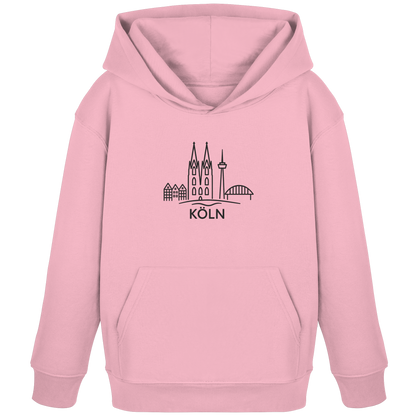 Köln Skyline (großer Druck auf der Brust) - Kids Organic Hoodie