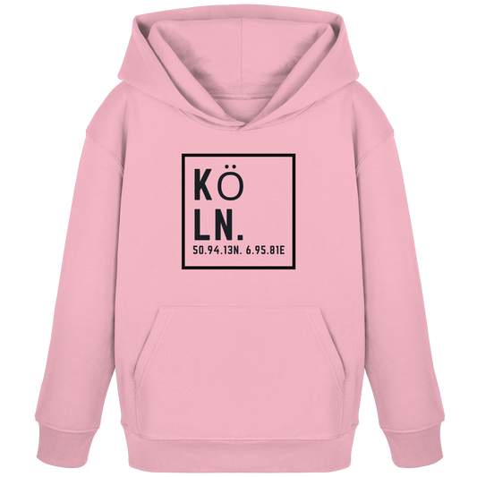 Köln Koordinaten (großer Druck auf der Brust) - Kids Organic Hoodie