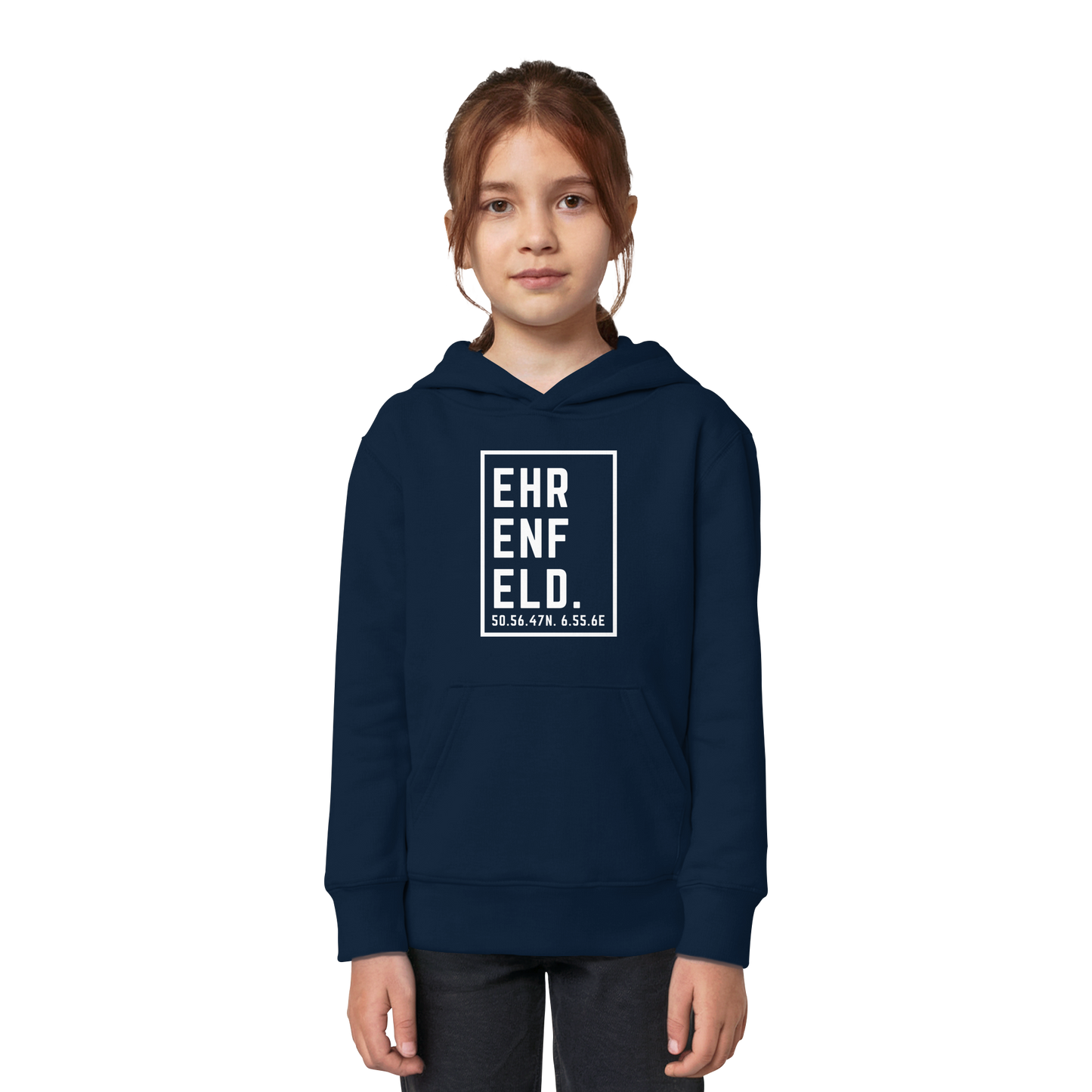 Ehrenfeld Koordinaten (großer Druck auf der Brust) - Kids Organic Hoodie