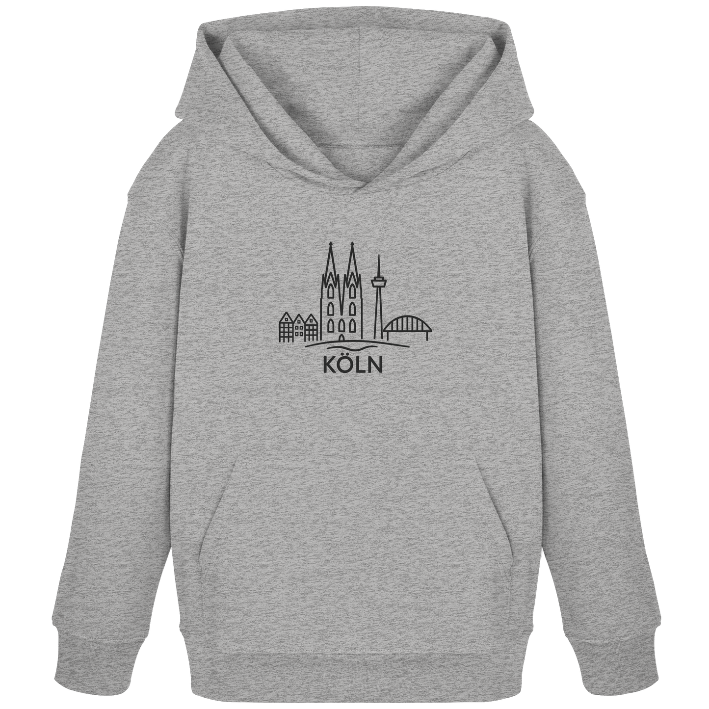 Köln Skyline (großer Druck auf der Brust) - Kids Organic Hoodie