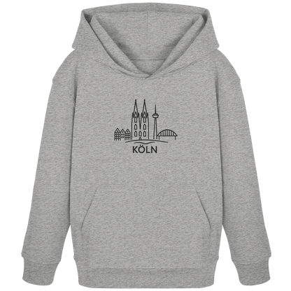 Köln Skyline (großer Druck auf der Brust) - Kids Organic Hoodie