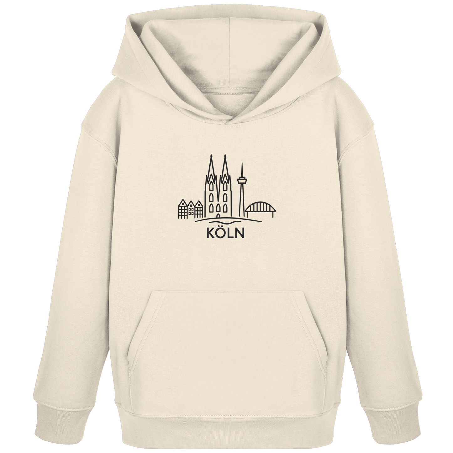 Köln Skyline (großer Druck auf der Brust) - Kids Organic Hoodie