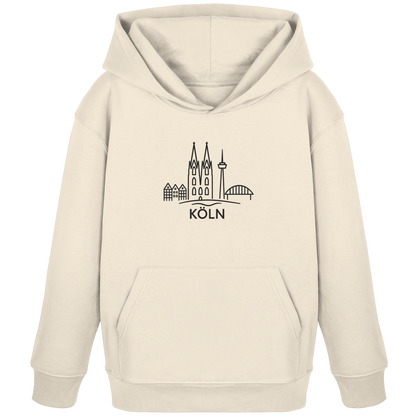 Köln Skyline (großer Druck auf der Brust) - Kids Organic Hoodie