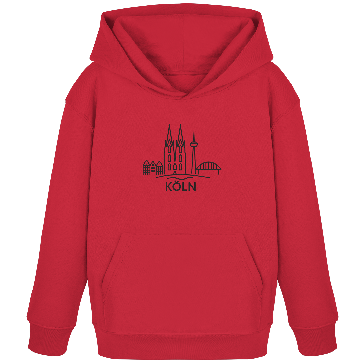 Köln Skyline (großer Druck auf der Brust) - Kids Organic Hoodie