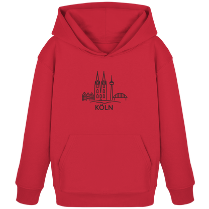 Köln Skyline (großer Druck auf der Brust) - Kids Organic Hoodie