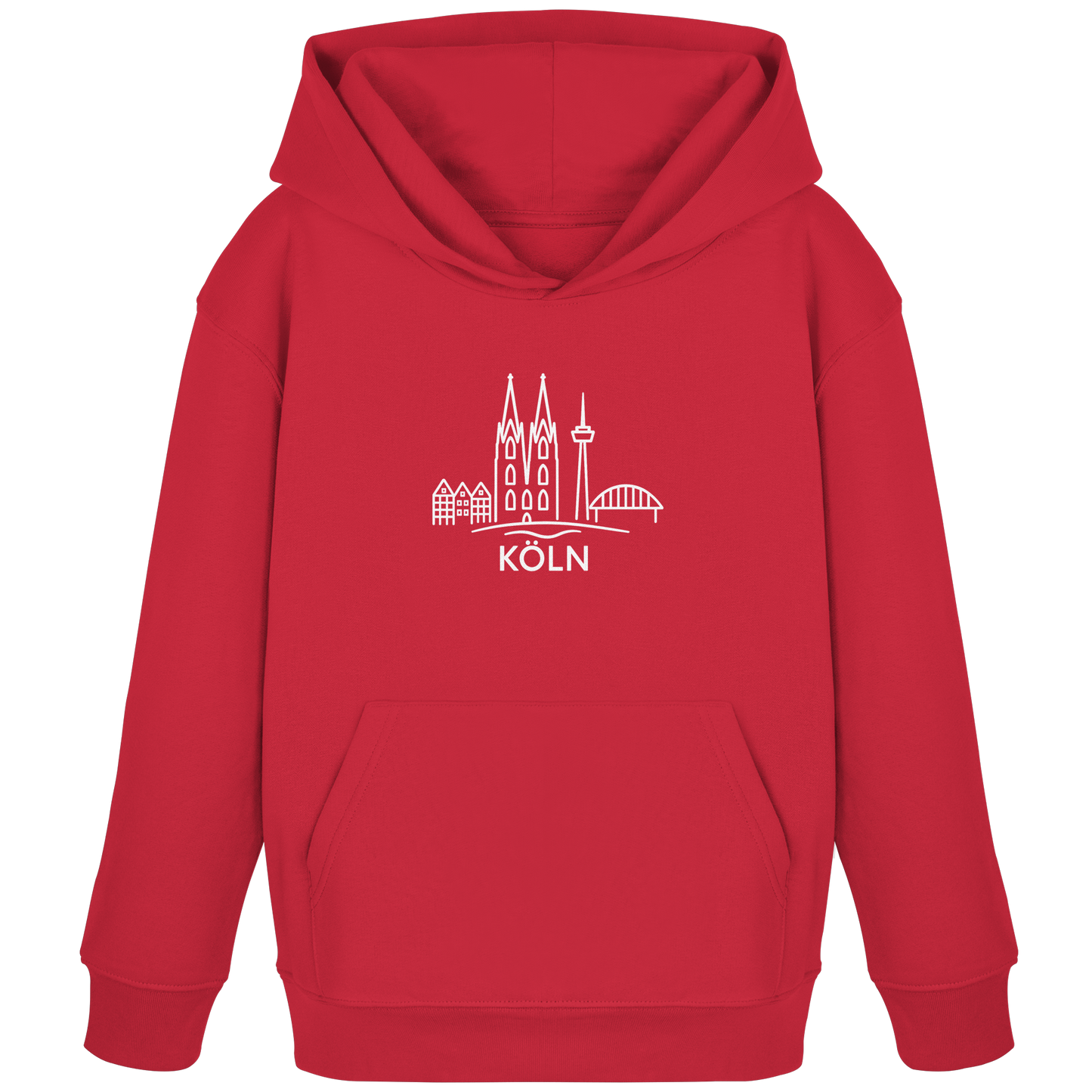 Köln Skyline (großer Druck auf der Brust) - Kids Organic Hoodie