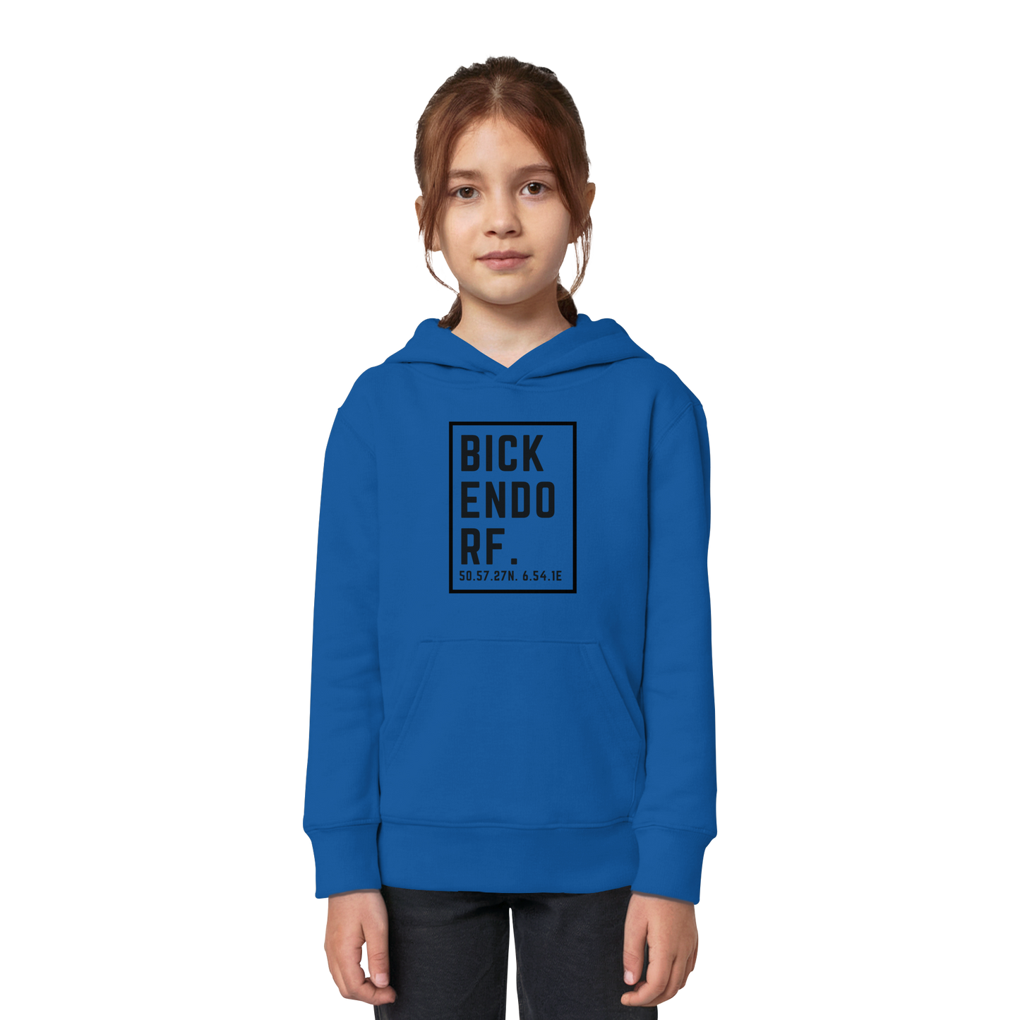 Bickendorf Koordinaten (großer Druck auf der Brust) - Kids Organic Hoodie