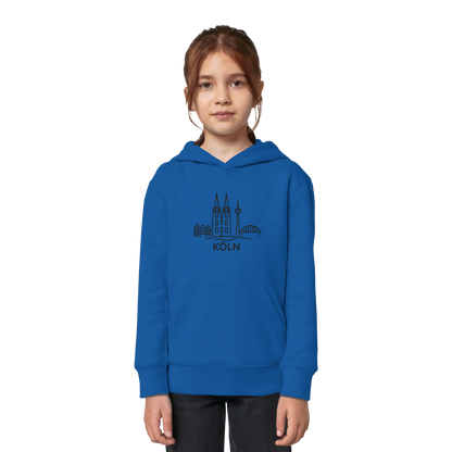 Köln Skyline (großer Druck auf der Brust) - Kids Organic Hoodie