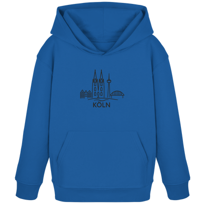 Köln Skyline (großer Druck auf der Brust) - Kids Organic Hoodie