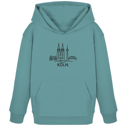 Köln Skyline (großer Druck auf der Brust) - Kids Organic Hoodie