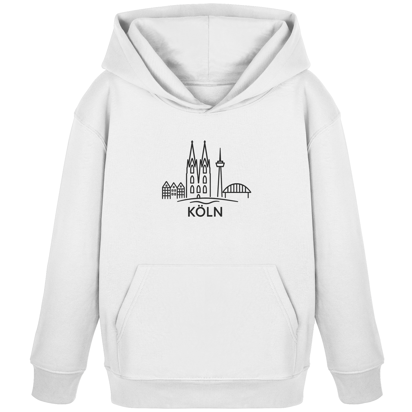 Köln Skyline (großer Druck auf der Brust) - Kids Organic Hoodie
