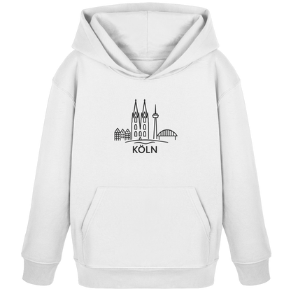 Köln Skyline (großer Druck auf der Brust) - Kids Organic Hoodie