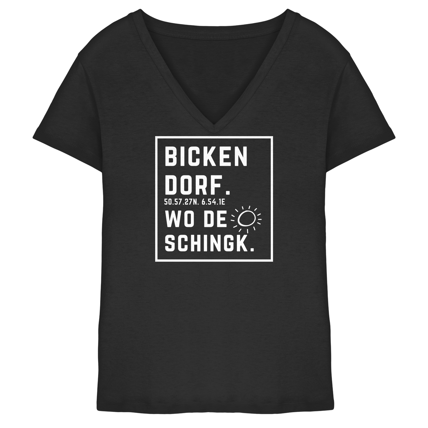 Wo de Sonn schingk - Bickendorf Druck - Ladies V-Neck Shirt