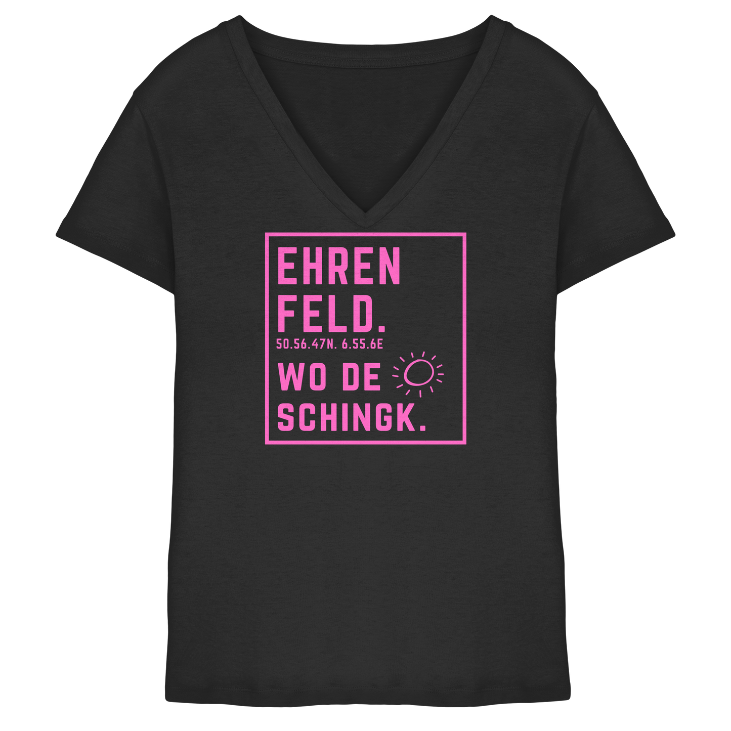 Wo de Sonn schingk - Ehrenfeld Druck   - Ladies V-Neck Shirt