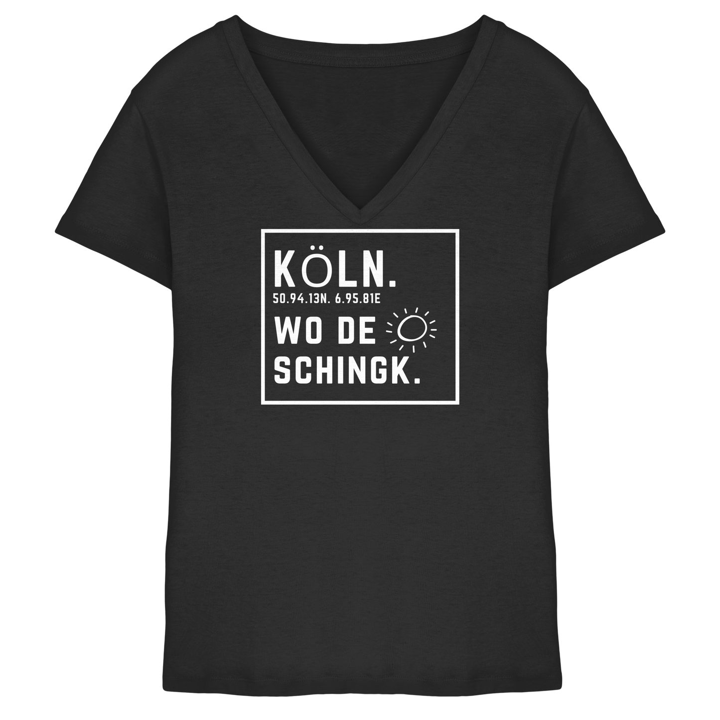 Wo de Sonn schingk - Köln Druck - Ladies V-Neck Shirt