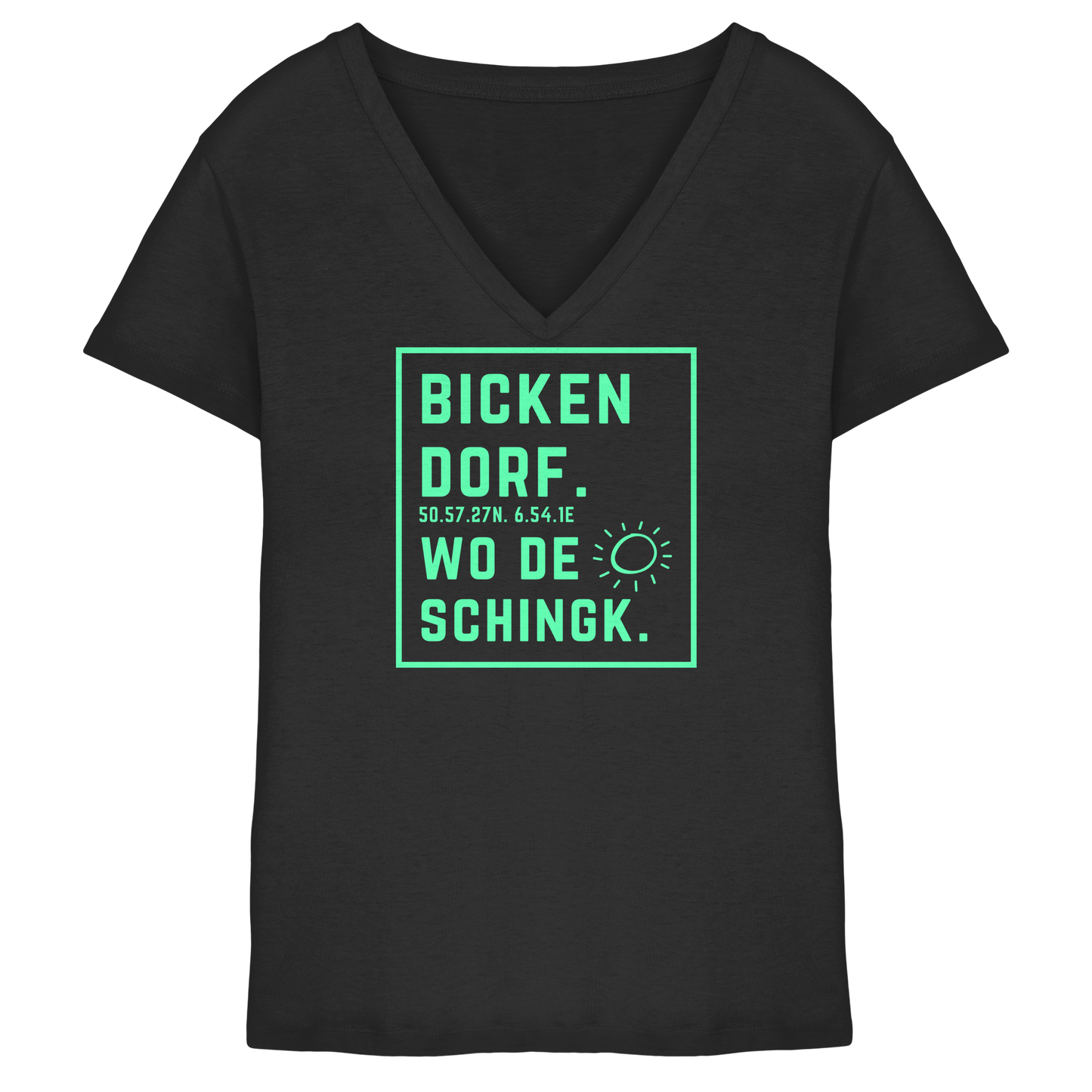 Wo de Sonn schingk - Bickendorf Druck - Ladies V-Neck Shirt