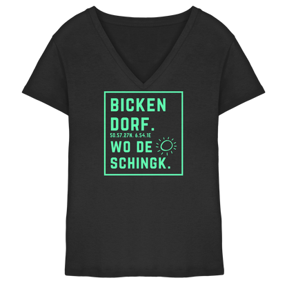 Wo de Sonn schingk - Bickendorf Druck - Ladies V-Neck Shirt