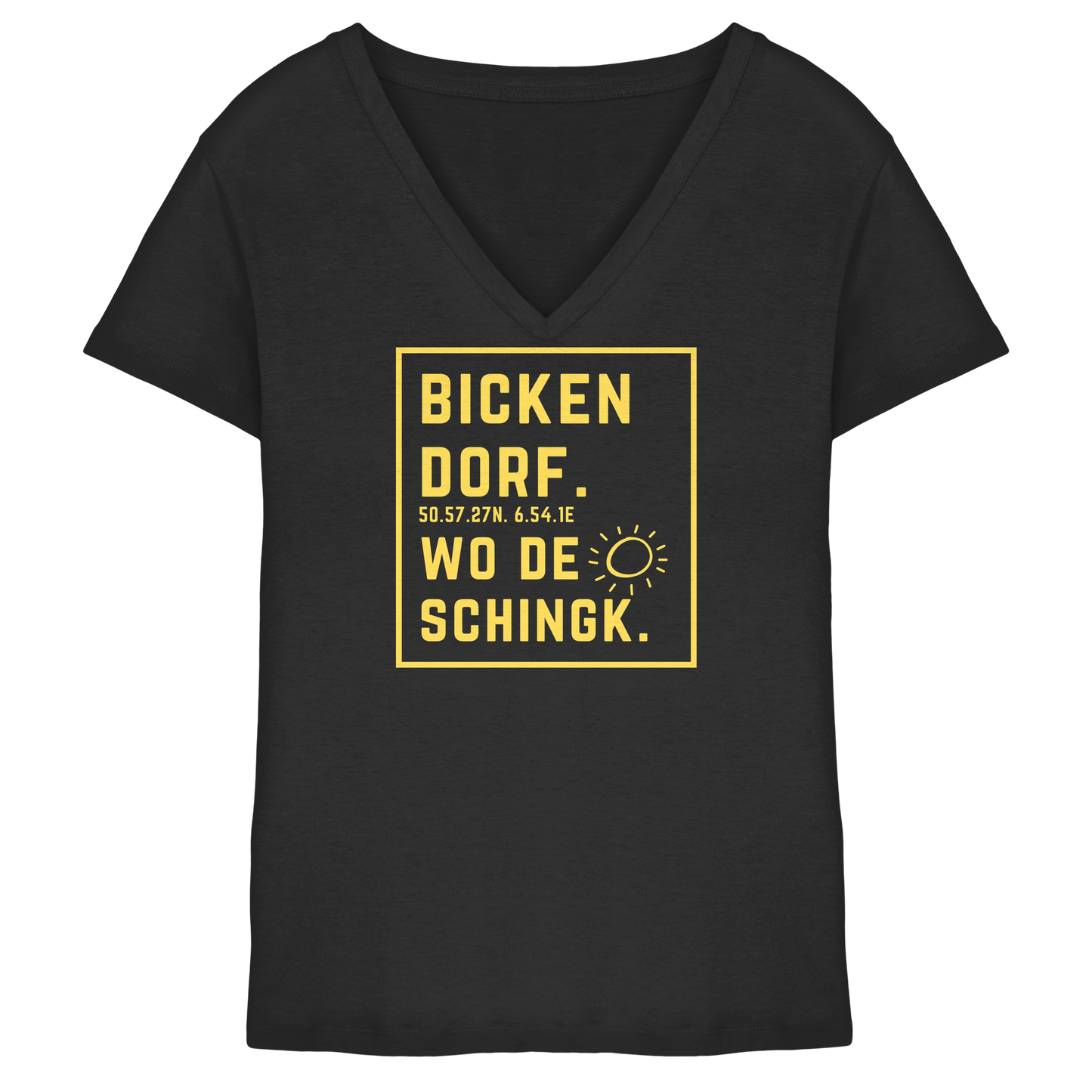 Wo de Sonn schingk - Bickendorf Druck - Ladies V-Neck Shirt