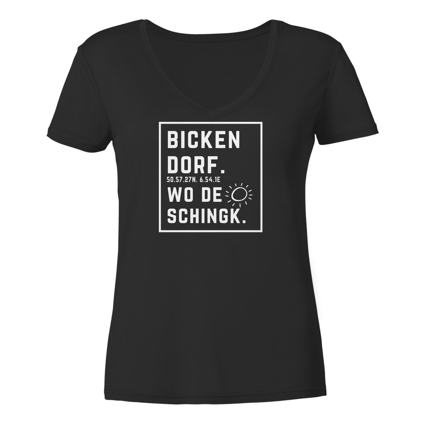 Wo de Sonn schingk - Bickendorf Druck - Ladies V-Neck Shirt