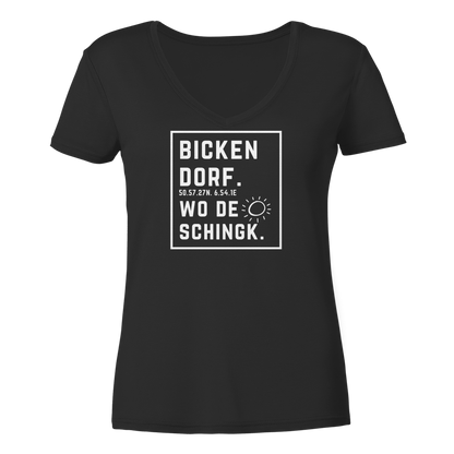 Wo de Sonn schingk - Bickendorf Druck - Ladies V-Neck Shirt