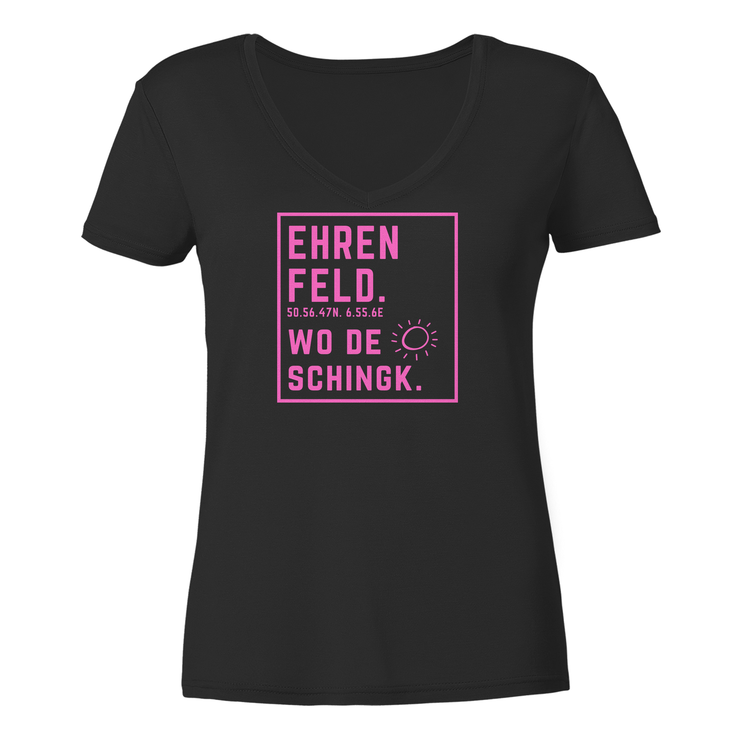 Wo de Sonn schingk - Ehrenfeld Druck   - Ladies V-Neck Shirt